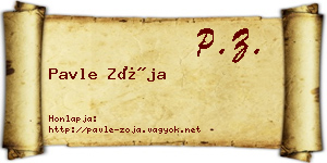 Pavle Zója névjegykártya